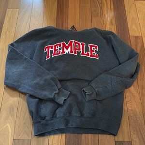 Charcoal grey Temple University Hoodie, size medium (unisex), Champion brand